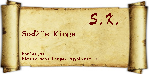 Soós Kinga névjegykártya