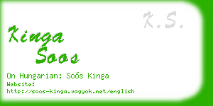 kinga soos business card
